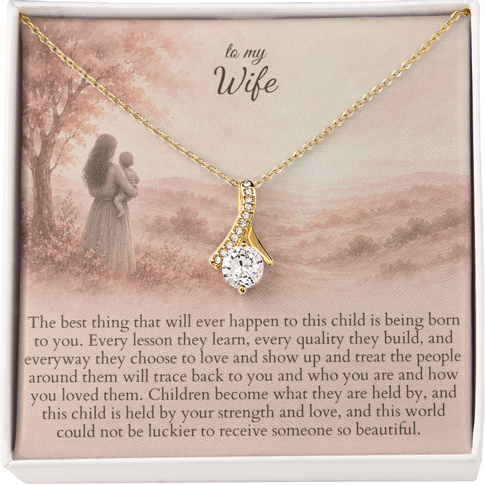 New mom necklace dimensions and adjustable chain