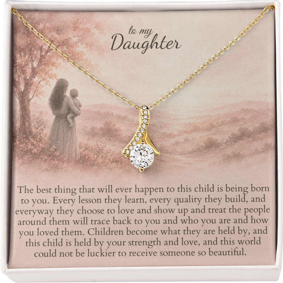 New mom necklace dimensions and adjustable chain